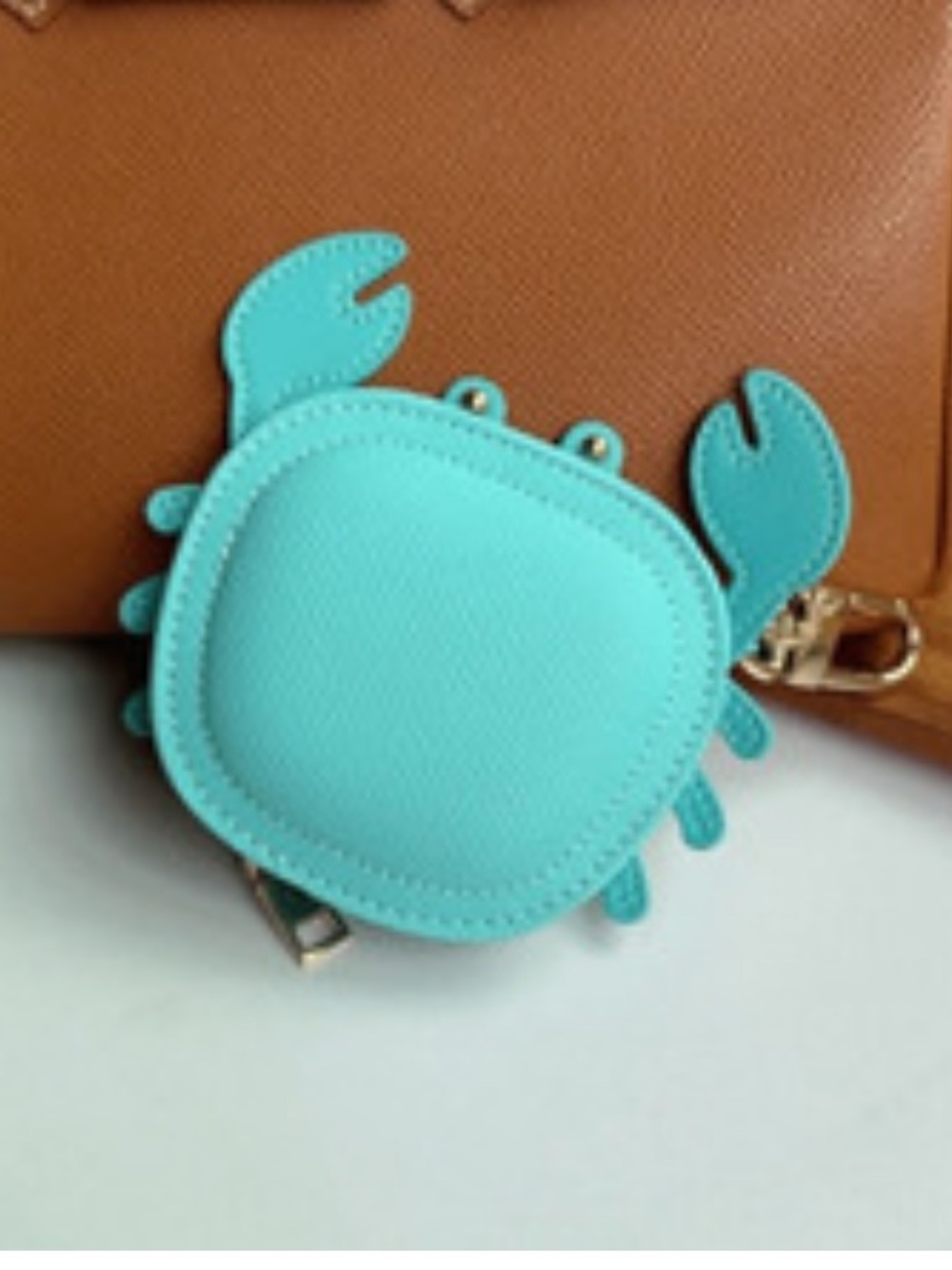 Cute Teal Crab Mini Bag Charm keychain coin-purse - Unbranded